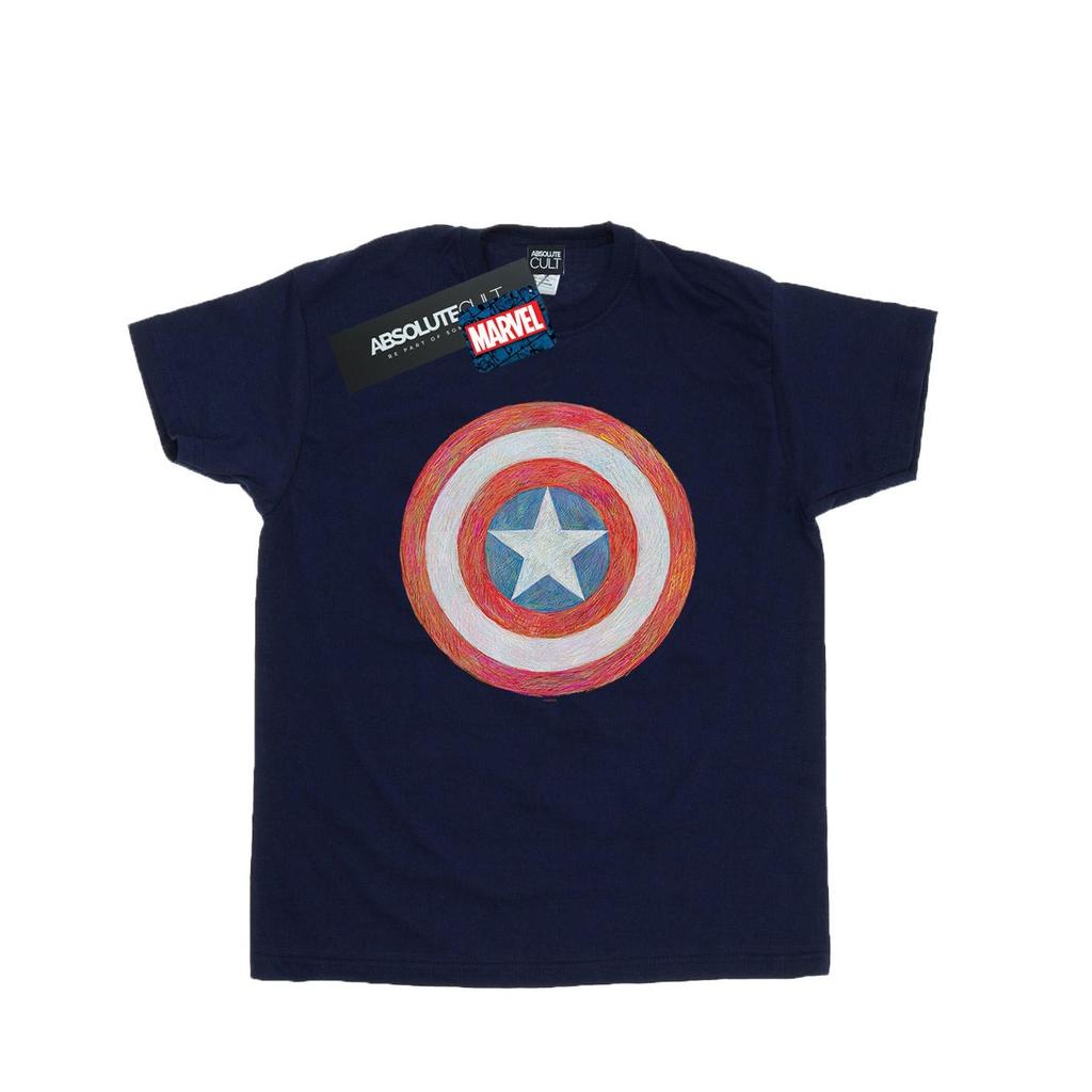 Marvel Mens Captain America Sketched Shield T-Shirt