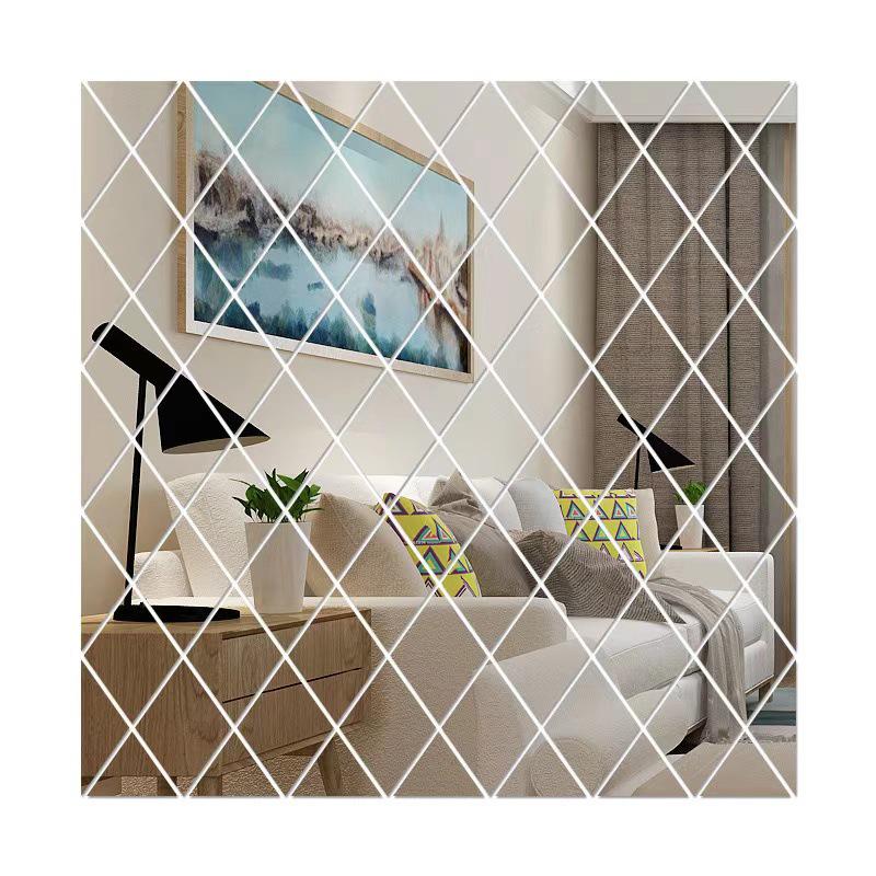 Acrylic Diamond Splicing Background Wall Mirror Sticker for Living Room Decoration