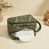 Travel Stroller Storage Bag Quilted Diaper Wipes with Hanging Strap, Dual Compartment Zipper Large Capacity Baby Portable Bag, Dispenser for