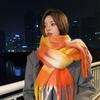 Yang Chaoyue Mohair Plaid Scarf Women's Autumn and Winter Versatile Soft Waxy Warm Imitation Cashmere Scarf Thickened Tide
