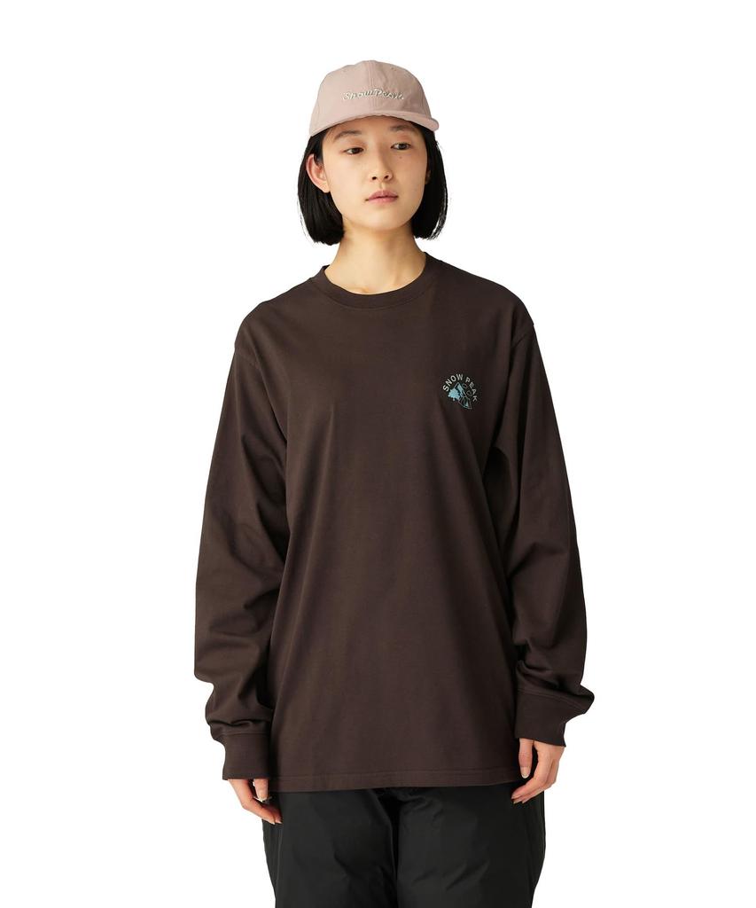 Snow Peak Living With Nature Short and Dark Size M L/S T-Shirt TS-25AU009, Sleeve, Men's Women's, Brown,