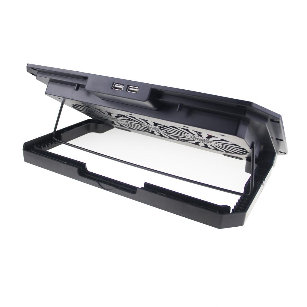 2024 Hot Sale Gaming Cooler Pad Anti Slip Baffle Two Large Silent Fans Eight Adjust Height Positions for Tablets and Laptops