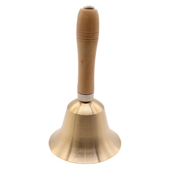 Loud Brass Handbell Hand Call Bell with Wooden Handle for Wedding Animal Training Dinner Meditation Musical Teaching Service