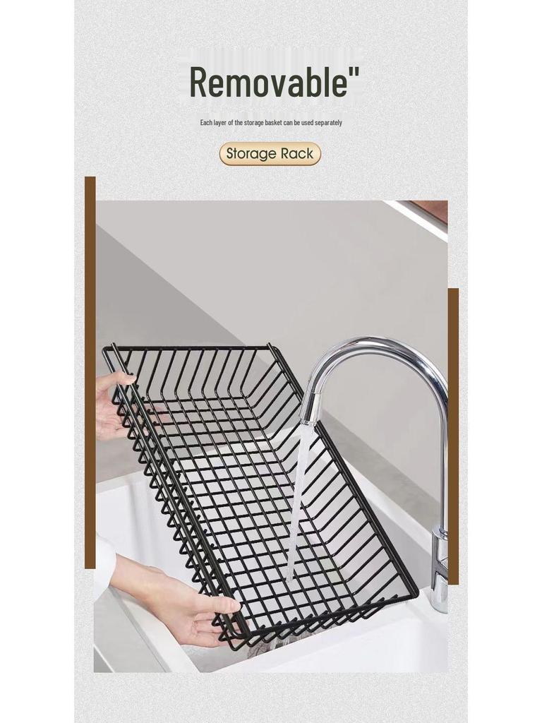 Multi-Layer Kitchen Rack: Extra Thick Microwave, Fruit & Veggie Storage with Wire Baskets & Rollers