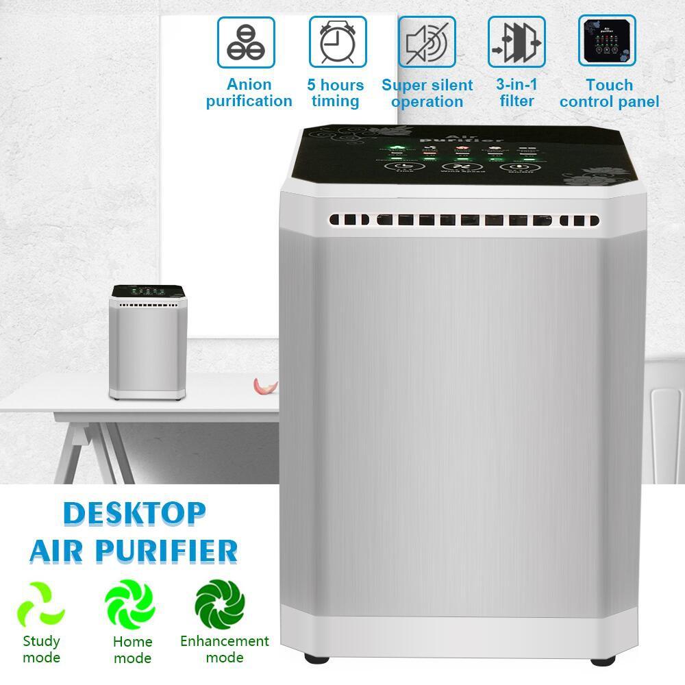 Mini Ionic Desktop Air Purifier Negative Ion Generator Timing With Filter Humidifier Fresh Portable Office Home 3 In 1