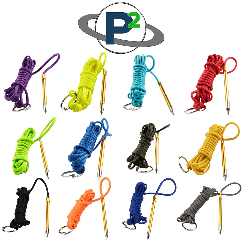 10ft 550lb Paracord Fishing Stringer with Metal Threading Needles & 1" Split Rings