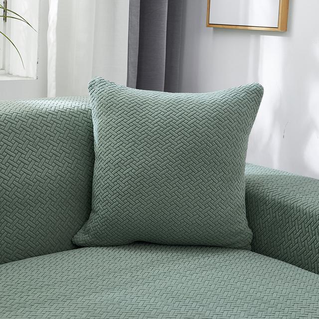 

Жаккардовая вязаная саржевая наволочка, мягкая однотонная декоративная квадратная наволочка для дивана, спальни, дома, 45x45 см, уютная наволочка 1 PC