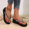 Fashion Fashion Women Flip Flops Patchwork Clip-Toe Wedges Ladies Slippers Summer Women Shoes Outdoor Non-Slip Slides Sandalias De Mujer