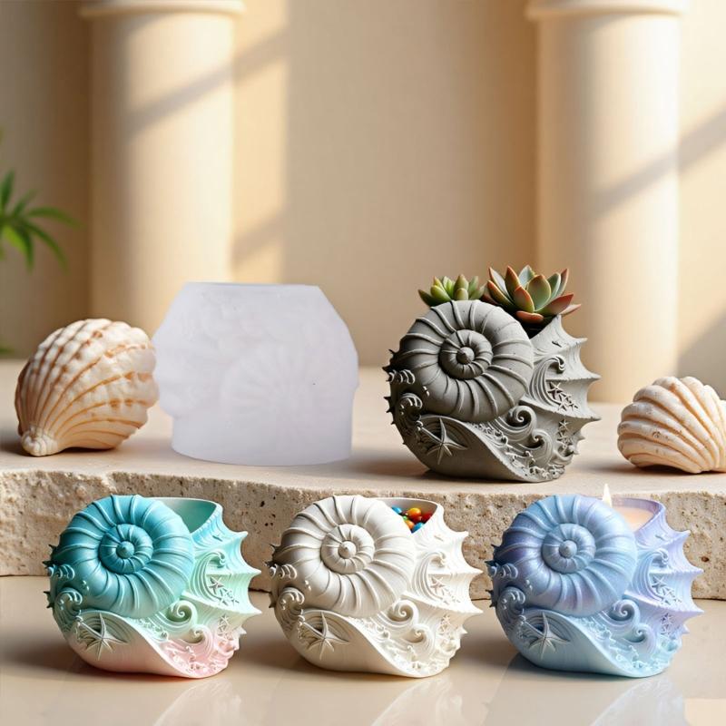 Flexible Conch Planter Silicone Mold Conch Craft Mold For DIY Resin Jewelry Crafting And Concrete Decorations