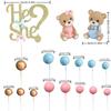 Gender Reveal Cake Topper Set Includes He or She Cake Topper  for Boys and Girls Gender Reveal Baby Shower(Bear)