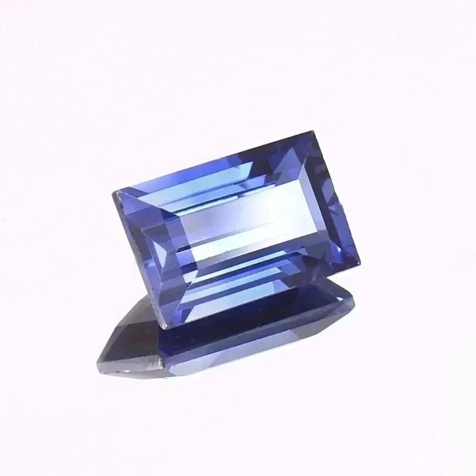 26 Ct Natural Blue Sapphire Baguette Cut Flawless Certified Loose Gemstone+ Gift