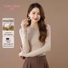 Qianbainian Damen 100% Merinowolle Nahtloser Strickpullover