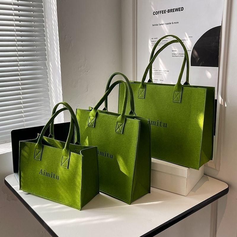Large Capacity Felt Tote Bag for Shopping and Apparel