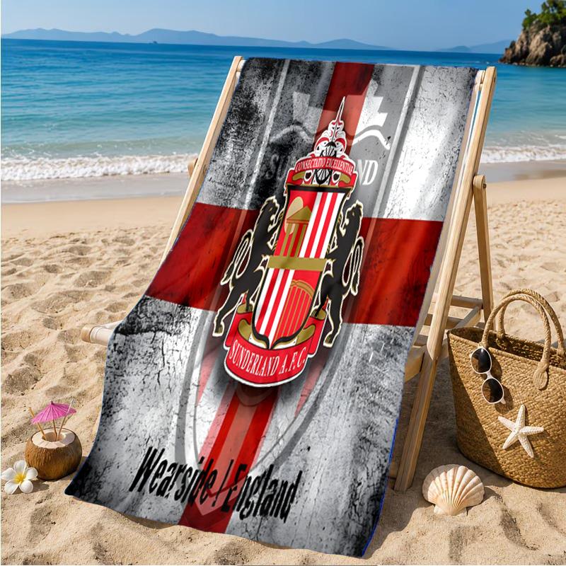 Sunderland Crest Beach Towel Microfiber Beach Towel, Lightweight and Quick-Dry, for Summer Travel, Swimming Pool Fan Birthday Gift