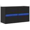 TV Wall Cabinet with LED Lighting Black 80 X 31 X 45 Cm