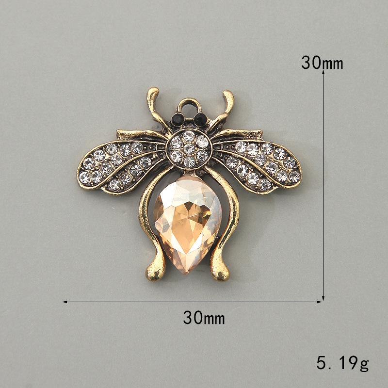 Bee Vintage Alloy Bee Glass Rhinestone Buckle Flower Plate Shoes And Clothing Ornament Bracelet Pendant Ornament