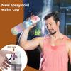 590ML Mist Spray Waterfles 3 Lagen Geïsoleerd Grote Capaciteit BPA-Vrij Draagbaar Lekdicht Mannen Vrouwen Reizen Gym Sport Training Rietje Drinkbeker