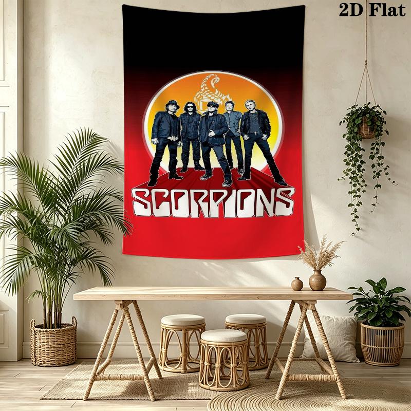 Scorpions Band Wall Tapestry Aesthetic Wall Hanging Printed Fabric Blanket Decorative Tapestries for Bedroom Living Room Home Decor