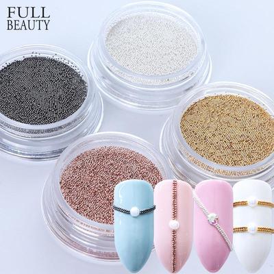 0.4mm Stainless Steel Beads Nails Art Decorations Silver Gold Caviar DIY Tool Nail Studs Accessories