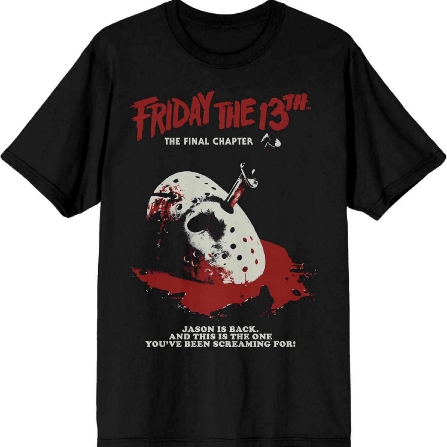 

Мужская черная футболка с постером «Пятница, 13-е: Последняя глава» от Bioworld S чёрный