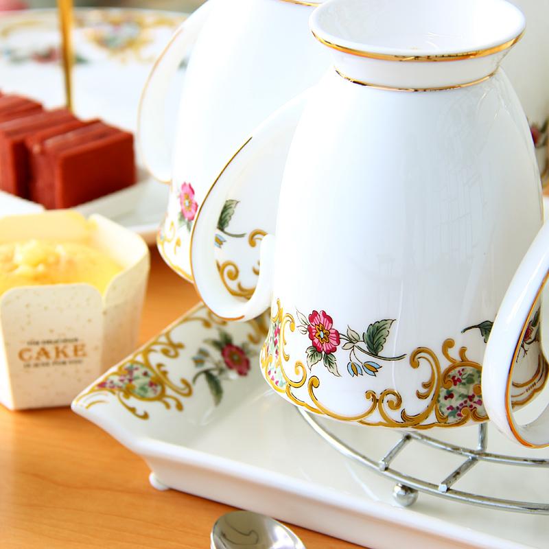 300ml Fine Bone China  Mugs with Handle, Floral Mugs with Gold Trim Porcelain Tea Mug Coffee Mugs,1pc