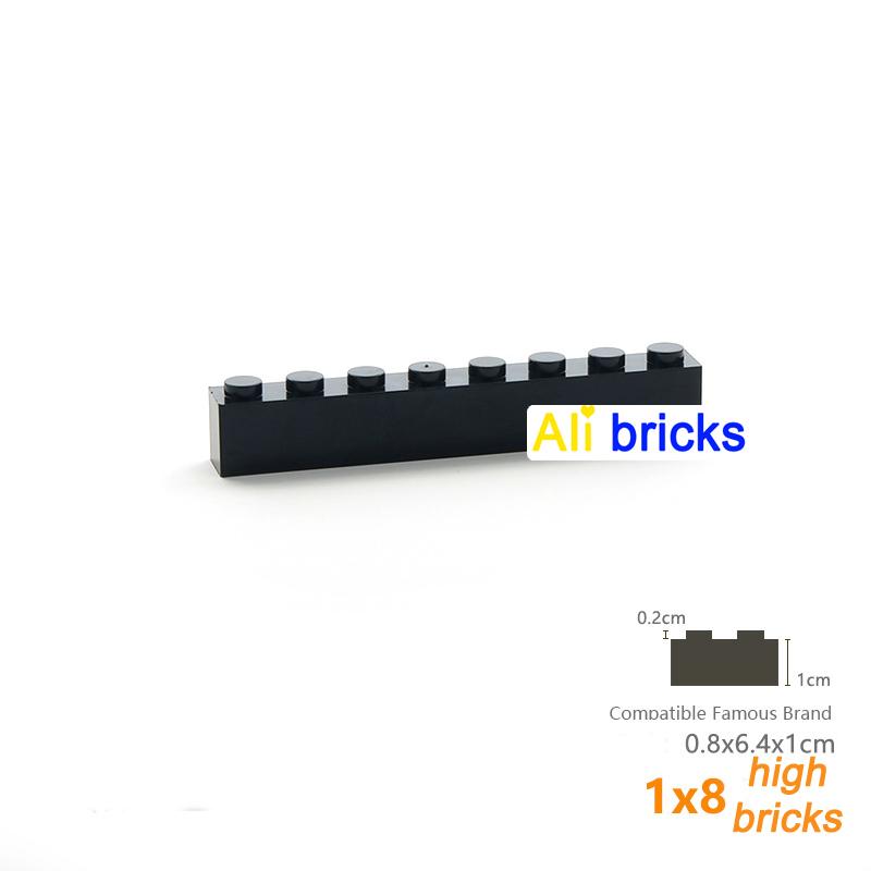 6pcs/lot DIY Blocks Building Bricks Thick 1X8 Educational Assemblage Construction Toys for Children Size Compatible With Brand