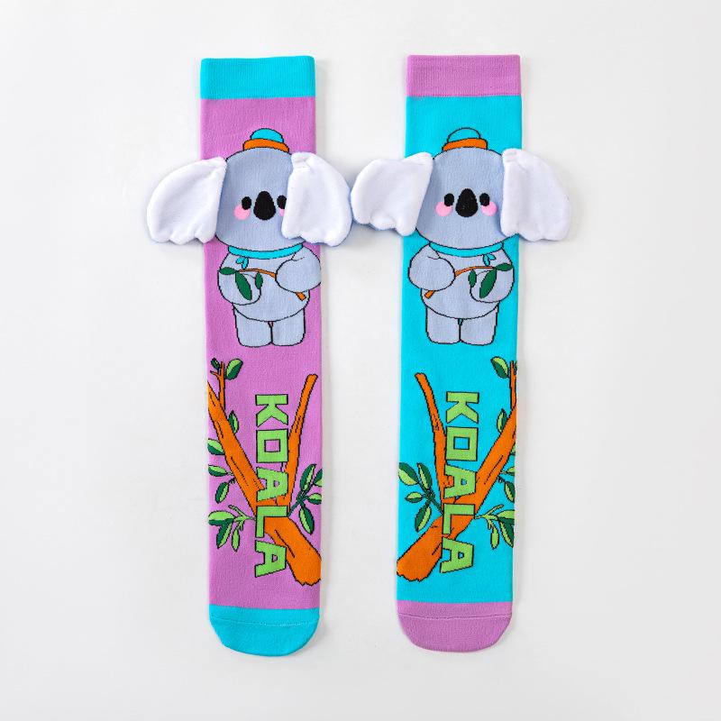 Șosete 3D Desen Animat Peste Genunchi pentru Copii, Lungime Medie - Colecția Toamnă/Iarnă