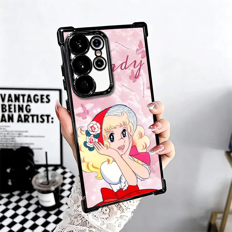 Anime Candy Candy Plating Phone Case For Samsung Galaxy S24 S25 FE S26 Edge S23 Ultra S22 S21 Plus S20 Anti-Fall Airabag Cover