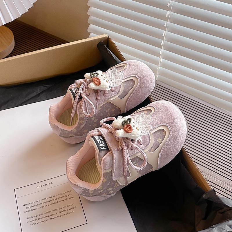 Girls Floral Korean Style Lightweight Sports Shoes - 2026 Spring/Autumn Collection 23 розовый