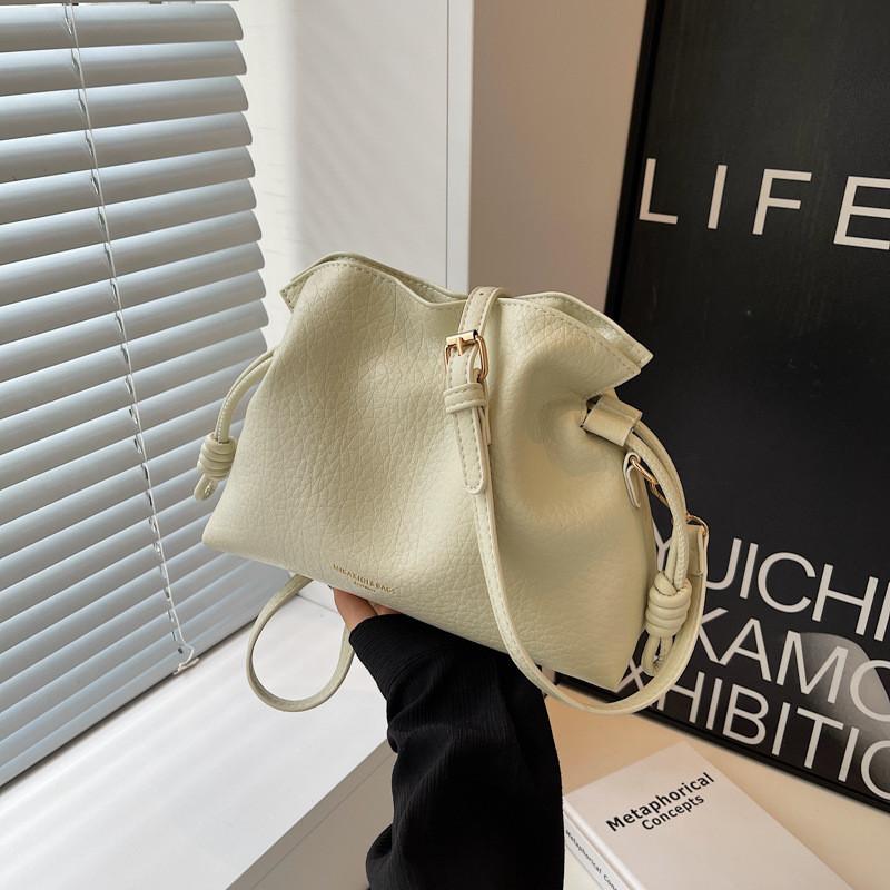 Urban Minimalist Pu Bucket Bag With Drawstring Closure For Daily Commuting Women