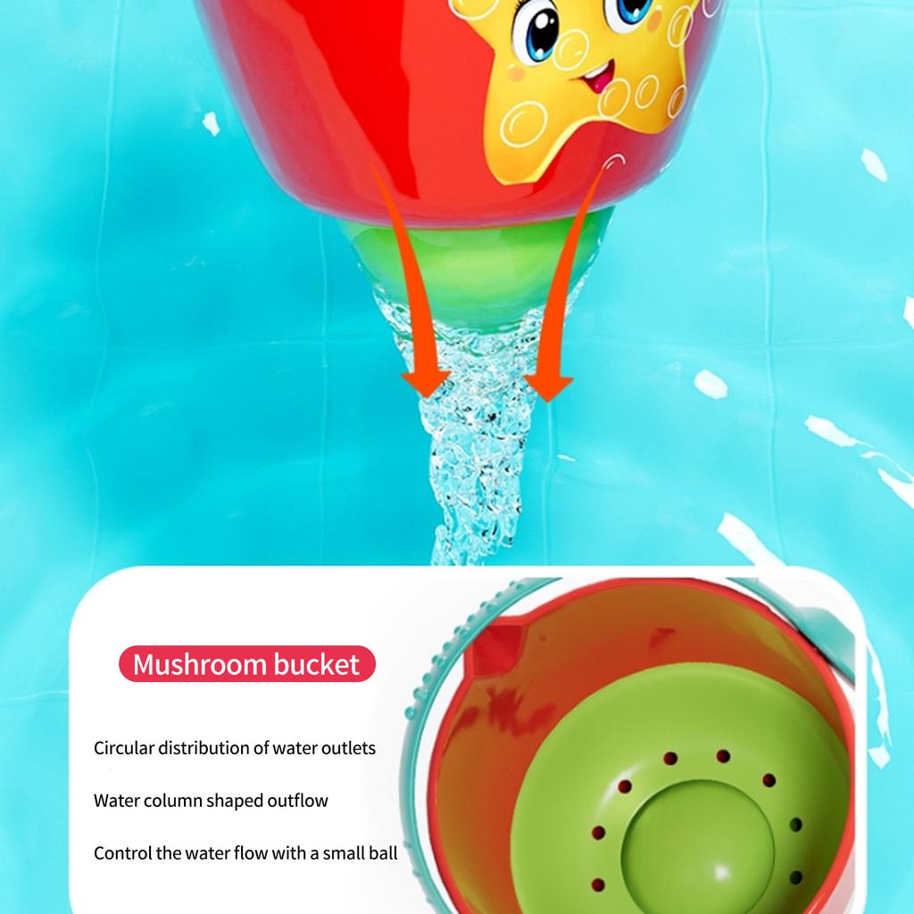 Rotating Shower Head Sprinkler Bucket Bath Toy For Toddler ABS Shower Toy for Kids Water and Poolside Beach Play