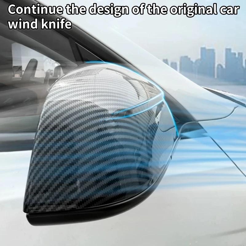 Koolstofpatroon Achteruitkijkspiegelkap Vervangende Cover Voor Tesla Model Y Juniper / Launch 2025 Achteruitkijkspiegelkappen Kap Behuizing