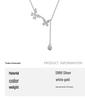 Sterling Silver Butterfly & Zirconia Tassel Necklace - Light Luxury Clavicle Chain for Women