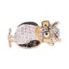 Spectacles Owl Brooch Alloy Rhinestone Cute Animal Brooch for Women Girls Festival Jewelry Gift