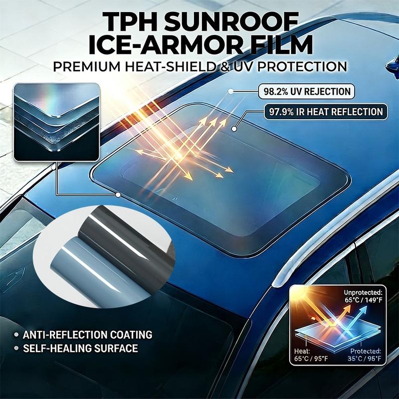 7.5mil TPH PPF Car Sunroof Insulation Film Anti-Heat Anti-UV Scratch Resistant Auto Skylight Protective Film Car Decoration Film