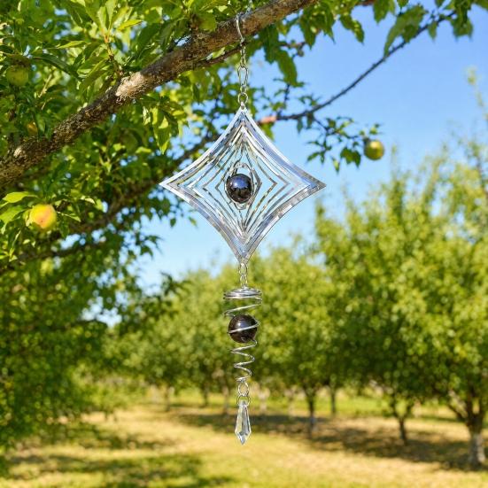 Stainless Steel Reflective Wind Spinners Outdoor Garden Decor Sparkly Wind Spinner Bird Devices