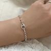 Warmrecord Silver Mix Oellipse Chain Bracelet_B015