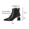 Fashion NEW Autumn Women Boots Pointed Toe Chunky Heel Boots Genuine Leather Shoes for Women Elegent Ankle Boots High Heel Female Boots
