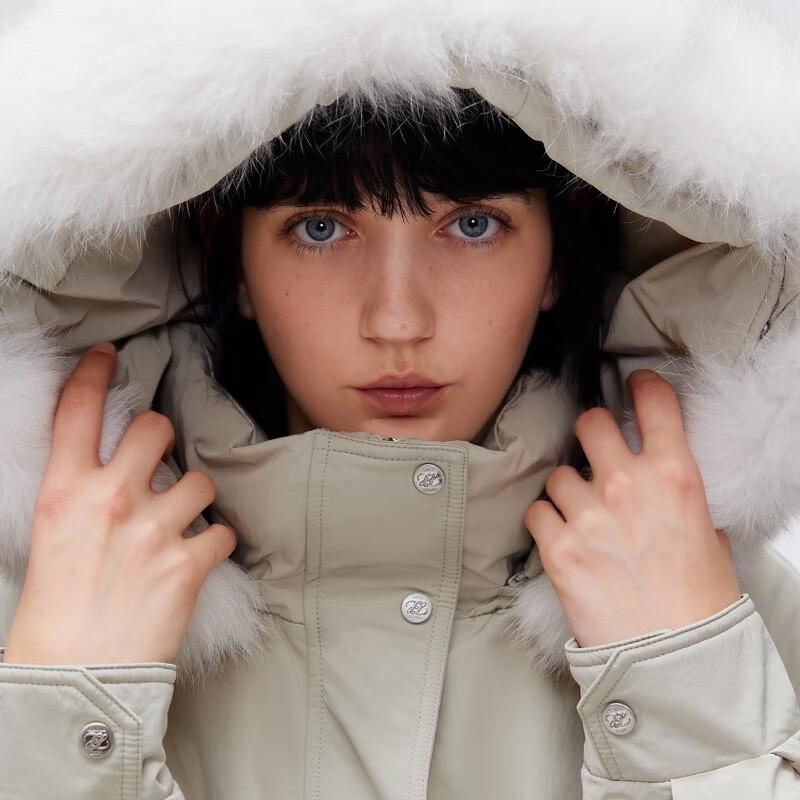 Only Women's 2025 Winter Detachable Faux Fur Hooded Goose Down Parka
