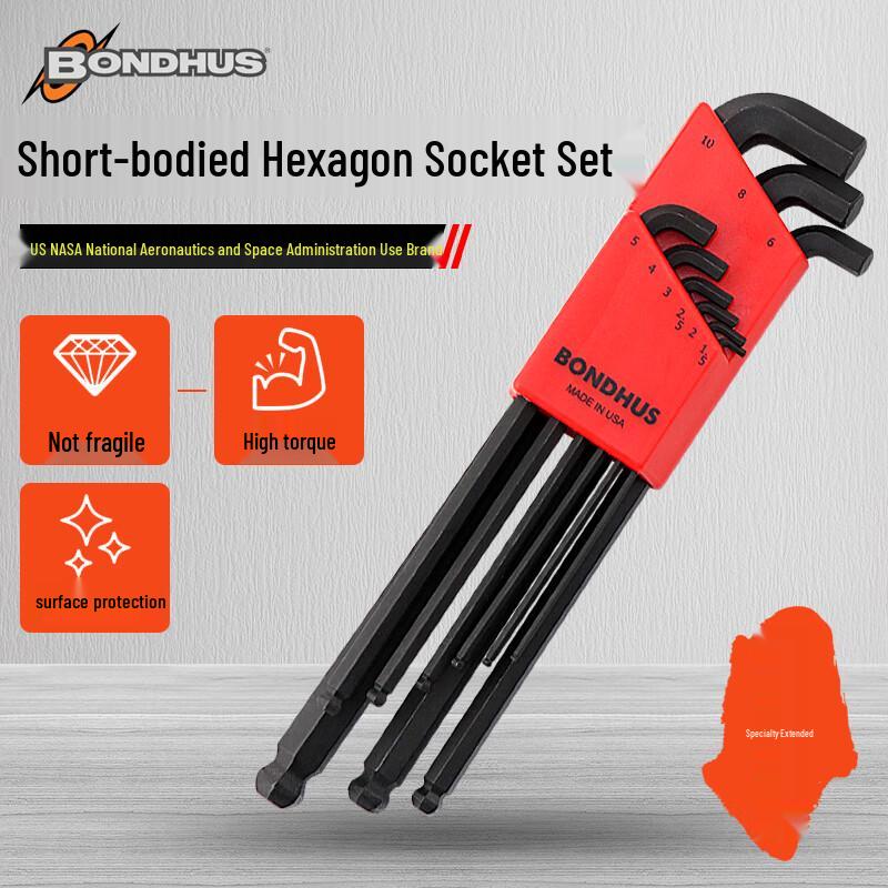 BONDHUS Imperial Short Arm Hex Key Set