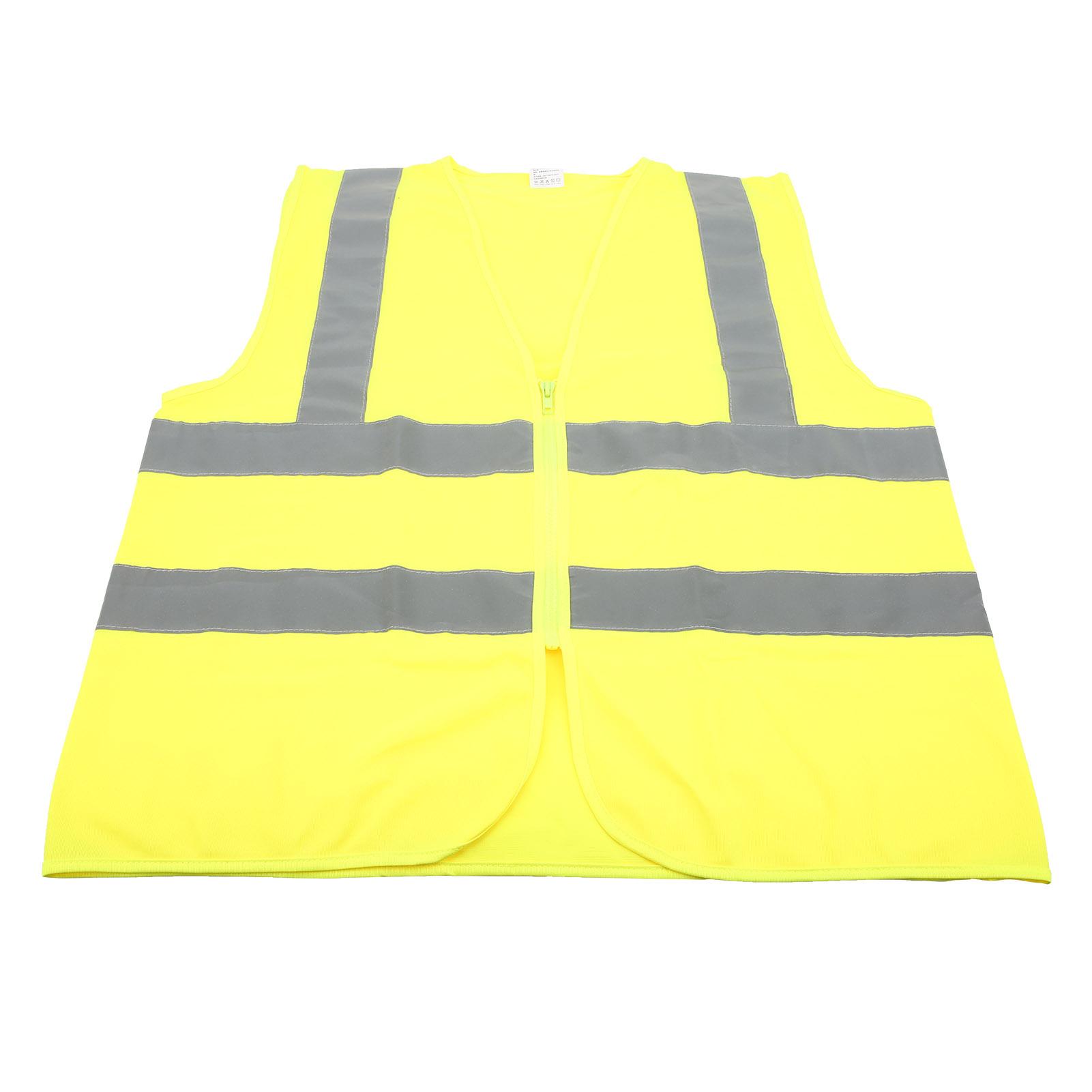Reflective Strip Vest Mesh Safety Harness Cycling Vest with Grid Fluorescent Yellow