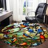1pc Birds Nature Office Round Area Rug, Under Office Chairs Bedroom Living Room Home Decor, Room Deco
