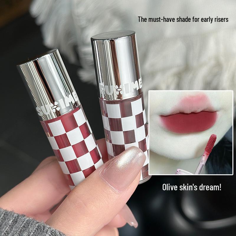Plum Velvet Matte Lip Glaze | Autumn/Winter Soft Mist Lipstick In Luxe Black Tube