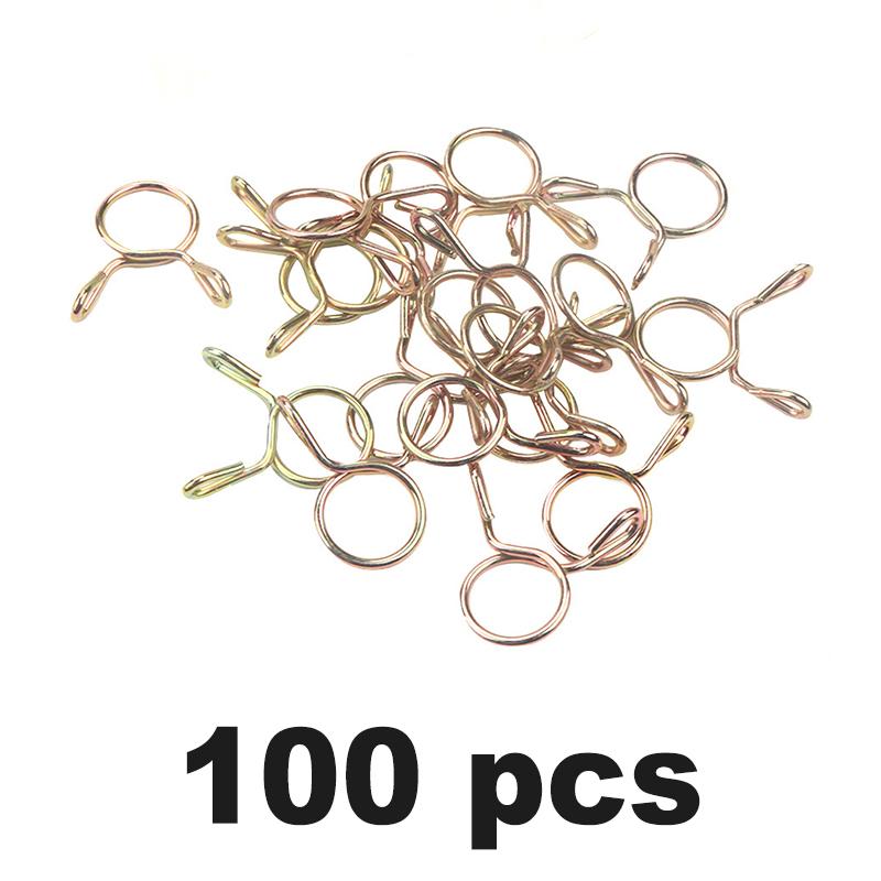 100-10 Stück 8mm Ölschlauchklemmen Motorrad Roller ATV Moped Kraftstoffleitung Schlauchschelle Verzinkte Federklemmen Hohe Qualität