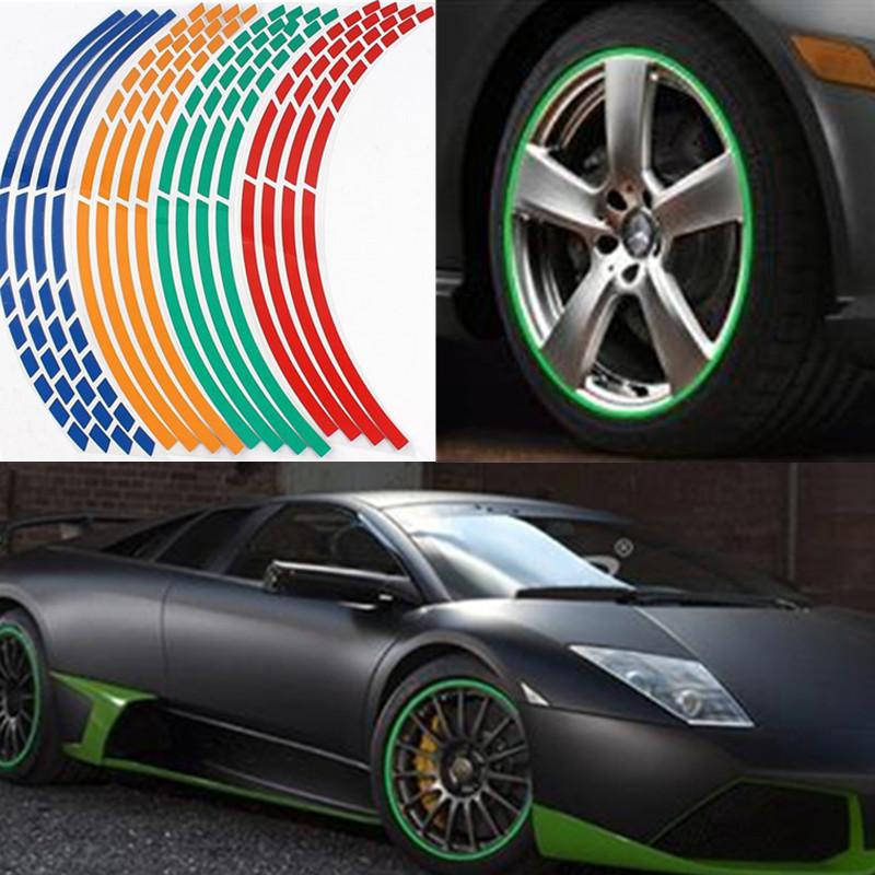 💰Kjøp Creative Motorcycle Auto Decors CarStyling 16 Strips Wheel Rim