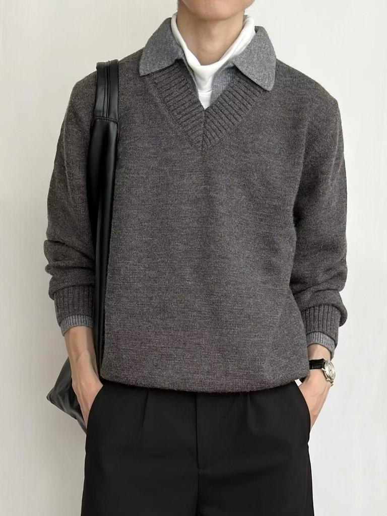 Men's Retro Creative Autumn/Winter Sweater - Trendy, Casual, Versatile, Loose-Fit Knitwear for Couples