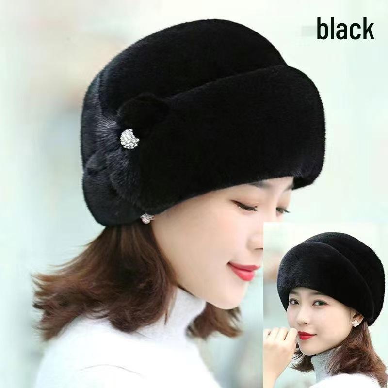 Stylish Women's Autumn & Winter Faux Mink Fur Hat for Middle-Aged & Elderly