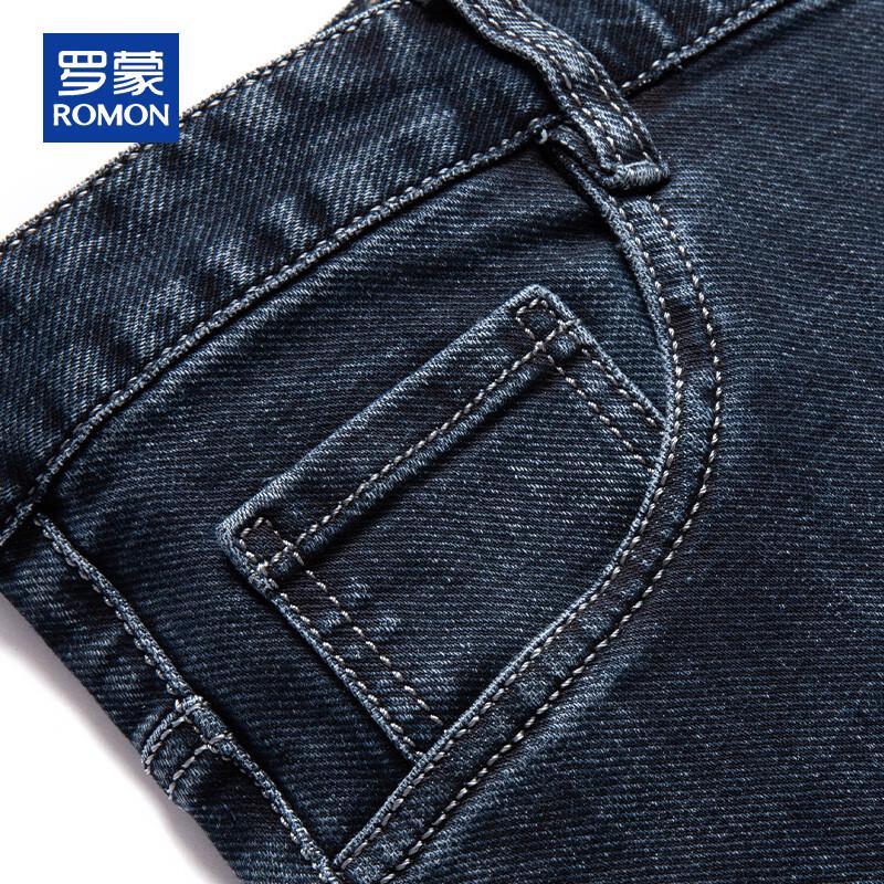 ROMON Men's Loose Fit Straight-Leg Stretch Jeans