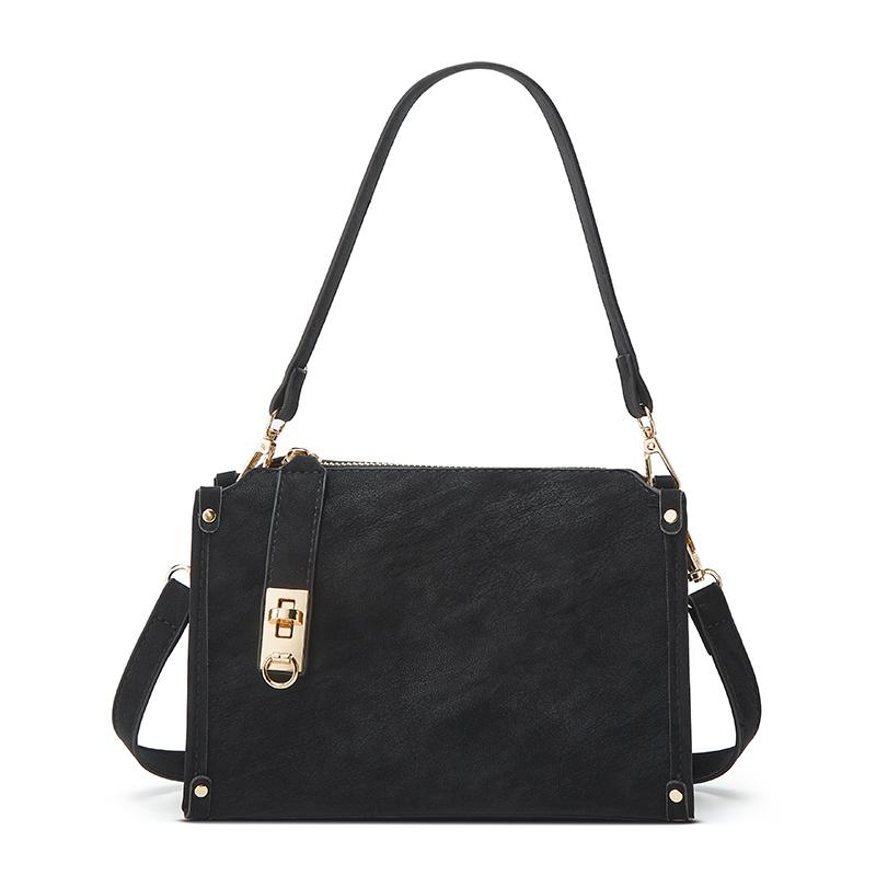 Elegant and Versatile Minimalist Women s Handbag, Fashiable Shoulder and Crossbody Bag with Handle, Casual and Everyday Use чёрный