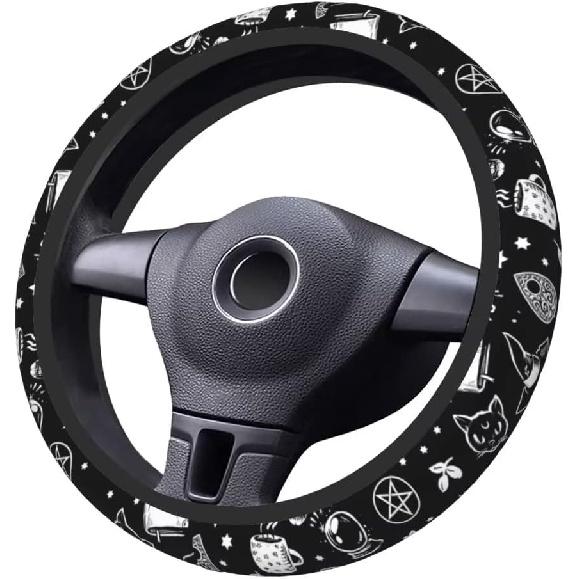 Goth License Plate Frame Novelty Personalized Car Tag Halloween Steering Wheel Covers Witchy License Plate Cover 2 Holes For US Standard Vehicles